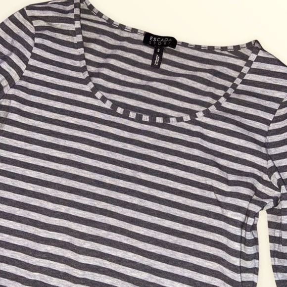 ESCADA Sport Striped Cotton Long Sleeve T-Shirt - Picture 4 of 9
